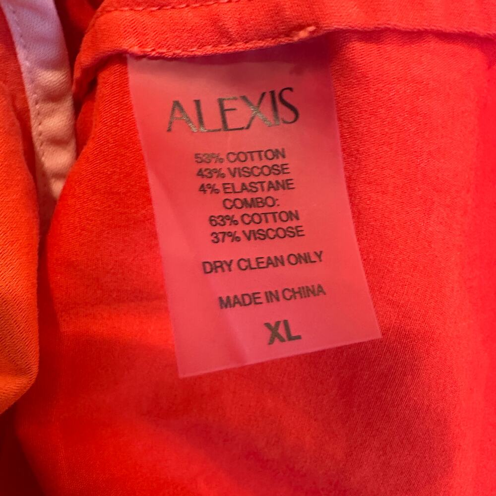 Alexis Orange Midi Shirt Dress XL Bright Feminine Career Fit flare Designer $575 - Picture 13 of 13